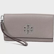 Tory burch 雙T-LOGO皮革信封長夾-灰