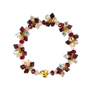 585 Gold Red & Clear Crystal Bracelet | Gelang Kristal Merah Putih Emas 585 | Elegant & Sparkling