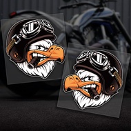 American Eagle Sticker Reflective Roaring Eagle Smoking Decal Motorcycle Body Helmet Waterproof Viny