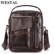 WESTAL Men's Shoulder Bag for Men Genuine Leather Bag Male Crossbody Bags Messenger Men's Desinger Bags Leather Handbags 8211