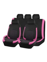 汽車座椅套9件組,可兼容氣囊通用座墊汽車配件,新款足球拼布設計,女性專用