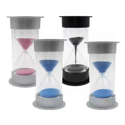 10/15/20 Seconds /2 Minutes Colorful Sandglass Hourglass Sand Clock Timer Counter On Countertop Shel