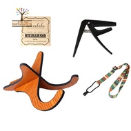 4-In-1 Ukulele Accessory Set, Ukulele Stand, Ukulele Strap, Ukulele Capo, Strings