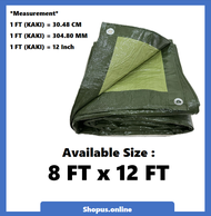 Premium Green Canvas 6FT to 40FT Waterproof Canvas Tarpaulin Sheet Canvas Canopy Kanvas Khemah Pasar