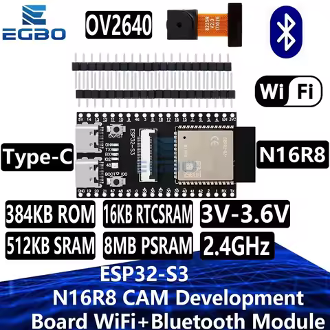 ESP32-S3 N16R8 CAM Development Board WiFi+Bluetooth Module OV2640 /Ov3660 Camera for arduino