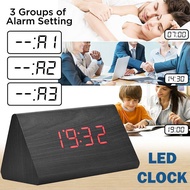 LED Clock Digital Wood Clock Jam Meja JK-828 Motif Kayu Alarm Waker Weker Minimalis LED Display Watc