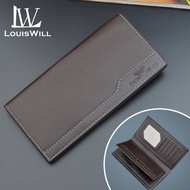 LouisWill Wallet Men Wallets Fashion Long Wallet PU Leather Long Purse Business Wallets Soft Leather