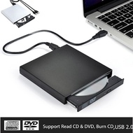 USB External CD-RW Burner DVD/CD Reader Player with Two USB Cables for Windows Mac OS Laptop Comput