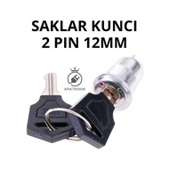 2 Pin 12mm Key Switch – Security Lock Switch ON OFF + 2 Keys