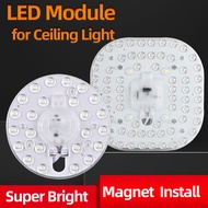 Magnet Round LED Light Source Module Square 220v 12W 18W 24W 36W  with Power Engine Drive Panel Replacement Kit Eye Protection Ceiling Fan Lamp Pendant Lantern Retrofit Cool White