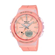 Casio Baby-G (BGS-100-4ADR) Orange Red Resin Strap Shock Resistant 100 Meter World Time Watch