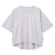 日本 GRL - 美式簡約刺繡logo寬版T恤-淺紫 (F)
