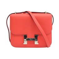 蜜桃粉 Epsom牛皮 Constance Mini 康康包 肩背包 A刻 銀扣【HERMES 愛馬仕】