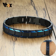 Vnox 12Mm Men's Bracelets Stainless Steel Link Chain Stylish Casual Gents Wristband Chunky Punk Goth