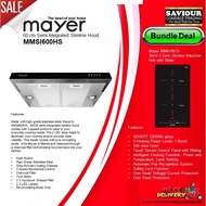 BUNDLE - MAYER 30cm 2 zone Domino Induction Hob + 60cm Integrated Slimline Hood Cooking Package MMIH30CS + MMSI600HS