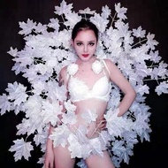 เซ็กซี่ Maple Leaf Wing Performance Props คริสต์มาส Gogo Party Commercial Performance Touring Stage