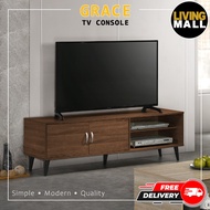 Living Mall Grace TV Console Cabinet in Walnut Color