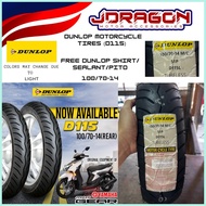 DUNLOP MOTORCYCLE TIRE 100/70-14 WITH FREE DUNLOP SHIRT AND TIRE SEALANT (OFFICIAL TIRE OF MIO GEAR