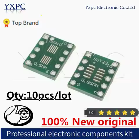 10pcs SOT23 SOP10 MSOP10 Umax SOP23 to DIP10 Pinboard SMD To DIP Adapter Plate 0.5mm/0.95mm to 2.54m