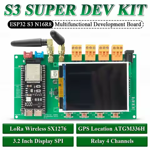 ESP32 S3 Development Board Kit with 3.2 Inch Display N16R8 BT Wifi Module Wireless LoRa SX1276 GPS L