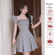 Luxury gray lotus sleeve high-end designer dress [Real photo] The Shilla-CM.U86B7-68D8