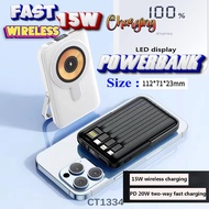 PowerBank 10000mAh Portable Charger 100% LED Display Magnetic PowerBank Fast Charging PD 20W Two-way