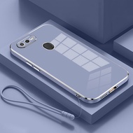 Case Oppo A5 A7 A3s A5s A12 F9 Softcase 6D Elektro Plating Sillicone Free Tali Strap