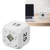 hmeishop Flip Timer  Modes Cooking Cube 5 15 25 45 Min ABS for Kitchen (White)