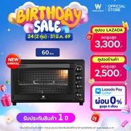 Worldtech เตาอบไฟฟ้า 60 ลิตร เตาอบไฟบนล่าง ปรับอุณหภูมิ 250°C กระจกนิรภัย 2 ชั้น เคลือบ Non-Stick รุ
