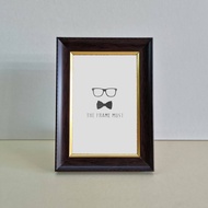 Oak Frame With Gold Trim Size 4x6 ***Glass + Stand*** Picture Frame