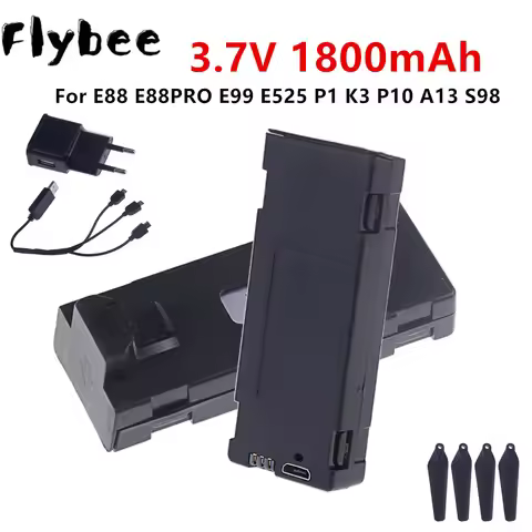 3.7V 1800mAh Lipo Battery for E88 E99 P1 K3 P10 A13 S98 E525 RC Quadcopter Battery with Protection C