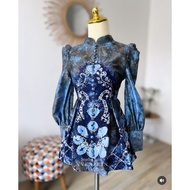 Latest Gothic Sasirangan Blouse with Puff Sleeves