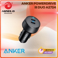 ANKER CAR CHARGER POWERDRIVE III DUO 40W 20W DUAL PORT TYPE C A2724