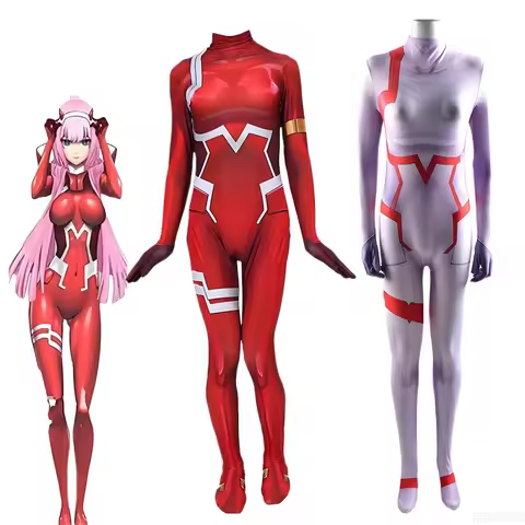 Anime Darling in the Franxx 02 Jumpsuit Zero Two Tights Bodysuit Women Halloween Party Carnival Cost