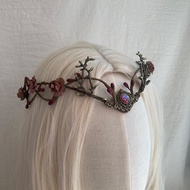 [padc] Black Elven Crown Elvish Circlet Elven Costume Medieval Renaissance Headband Dark Elven Diade