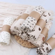 ผ้าห่มผ้าเครป-ผ้าฝ้ายห่อดอกไม้เบาะเปลเด็กทารก Selimut Bayi Baru Lahir ผ้าคลุมเตียงผ้ามัสลิน