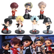 7Pcs/Set BTS TinyTAN Mini Figure Bangtan Boys Groups BTS Anime Figurine Toy TOP Group A.R.M.Y Idol Doll PVC Model Ornament Kpop Merchandise