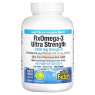 Natural Factors, RxOmega-3 Ultra Strength with Vitamin D3, 150 Softgels น้ำมันปลา