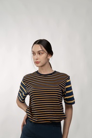 QueenCows เสื้อยืดแขนสั้น Jody Striped Jersey T-Shirt A (Yellow)