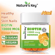 BIOTIN 10000mcg Gummies 60 biji Nature’s Key