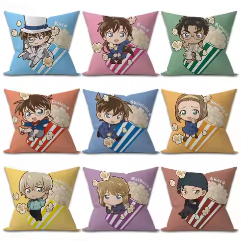 Detective Conan Pillow Gift Home Office Decoration Bedroom Sofa Car Cushion Cover case 45x45