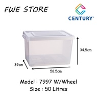 Century Transparent Storage Box With Wheel 50 Litres - 7997