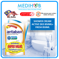 Antabax Antibacterial Shower Cream Active Deo 850ml + Fresh 850ml (Twin Pack)