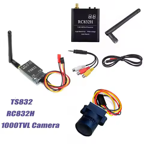 Transmitter TS832 & 1000TVL camera & Receiver RC832H 5.8G 48CH 600mw 5km Wireless AV for RC FPV Aeri