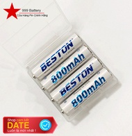 Combo 4 Pin Sạc AAA Beston 800mAh - Kèm Hộp Nhựa Đựng Pin