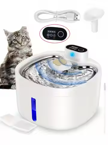 Cordless Automatic Cat Water Fountain Or Filter - 88 oz/2.6 liters/0.69 Gallons, Automatic Sensor Di