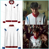 XS1 All of us are Dead Cosplay Jacket Long Sleeve Tops Zipper Casual Loose Coat Netflix Unisex Outer