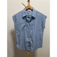 Hand 1 Striped Collar Shirt Matinee Label Blue