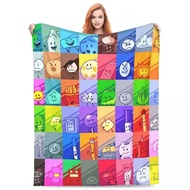 BFDI Inanimate Insanity All Characters Bedding Throws Flannel Bedspread For Bedroom Novelty Sofa Bed