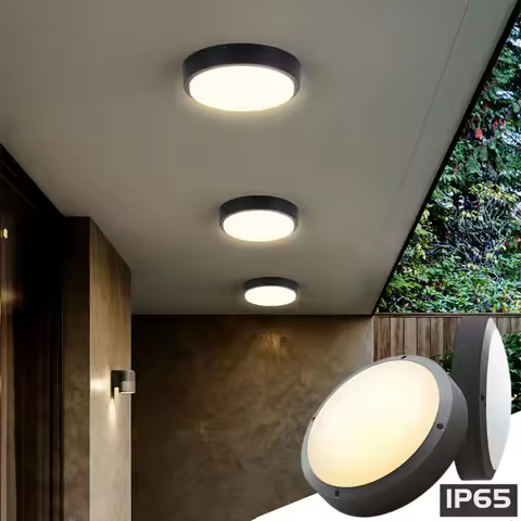 Outdoor Surface Mounted LED Ceiling Lamp 12W/15W/20W Waterproof IP65 Round Bathroom Light Garden Por